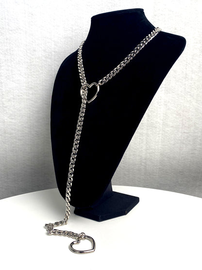 EverGlimp Heart Slip Chain Necklace For Women/Man(Sliver,Gold,Black)