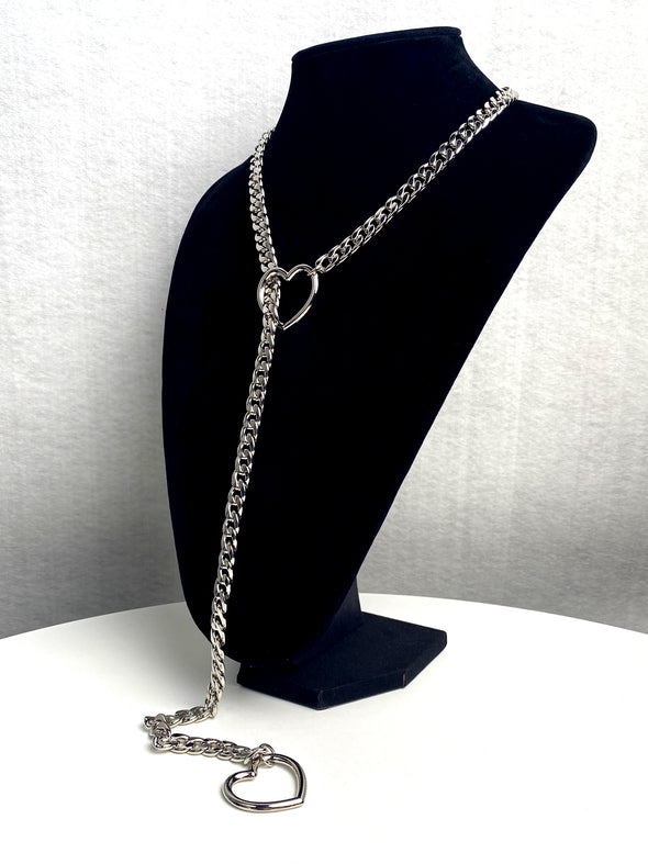 EverGlimp Heart Slip Chain Necklace For Women/Man(Sliver,Gold,Black)