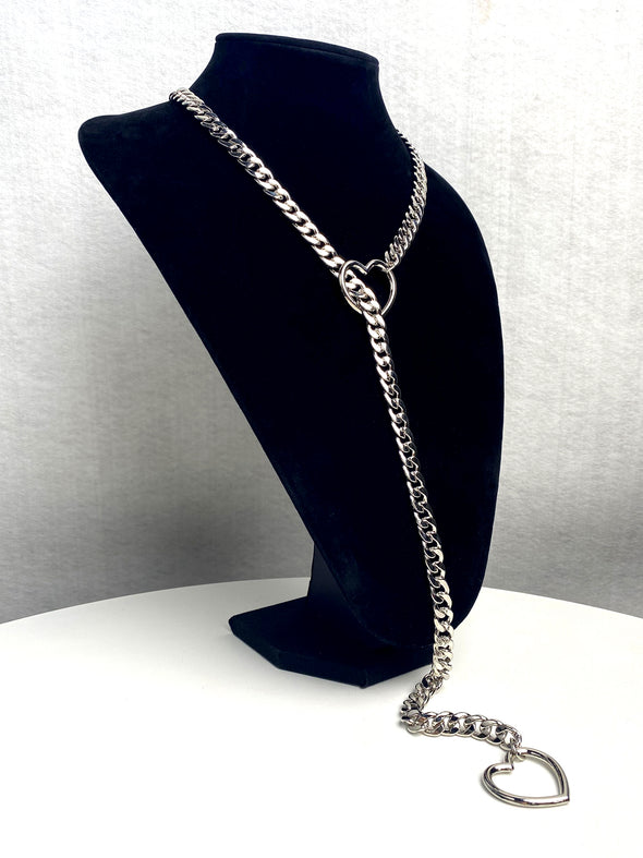 EverGlimp Heart Slip Chain Necklace For Women/Man(Sliver,Gold,Black)