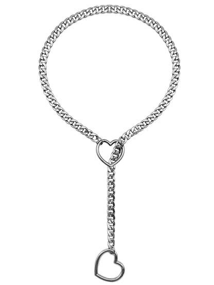 EverGlimp Heart Slip Chain Necklace For Women/Man(Sliver,Gold,Black)