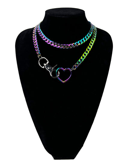 Heart Slip Chain Necklace For Women/Man