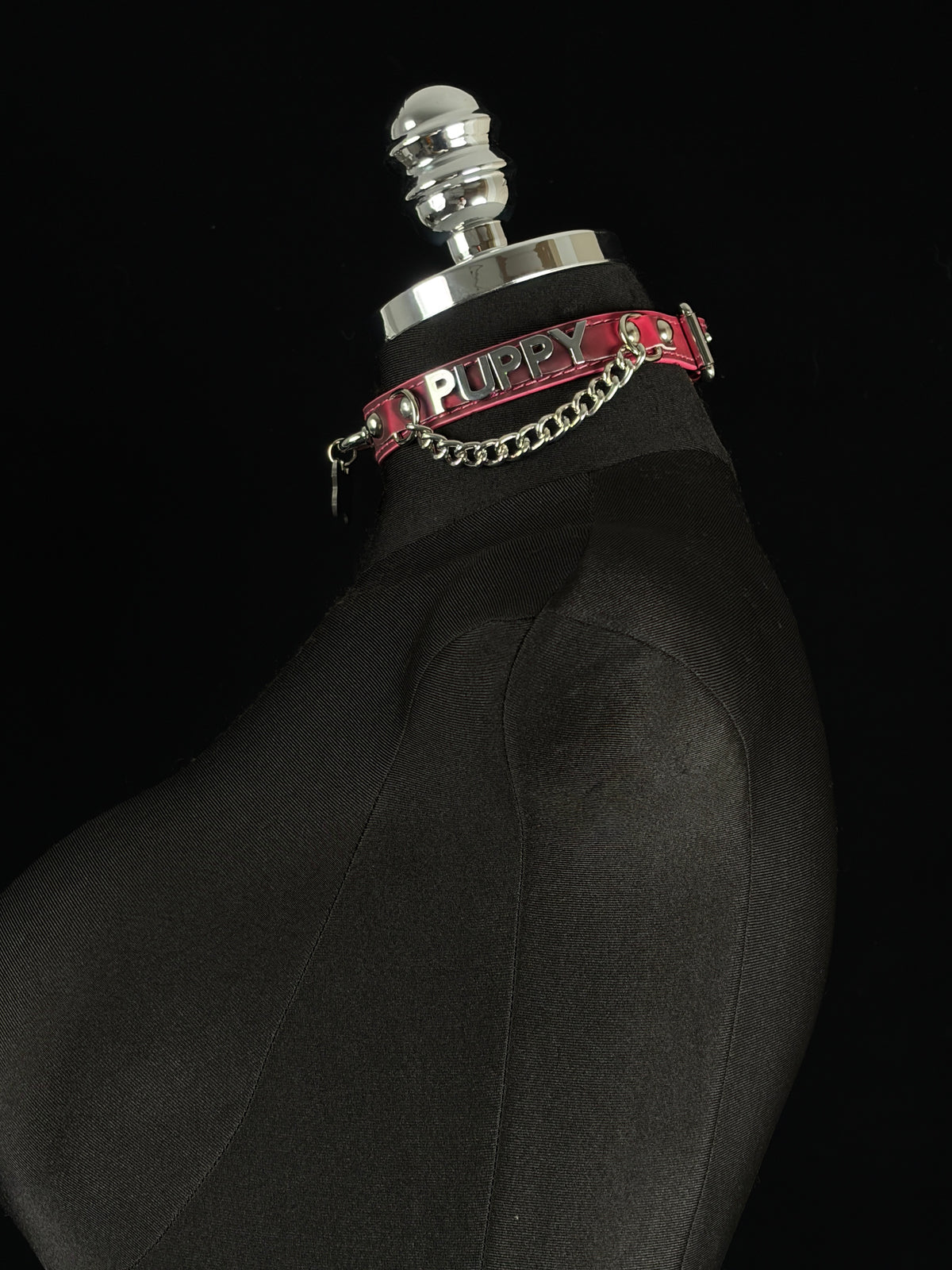 EVERGLIMP — Puppy Pendant Color-Changing Leather Choker - "PUPPY" -Black to Red