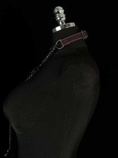 EVERGLIMP — Thermochromic Black-to-Red Leather Y-Necklace