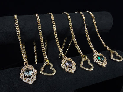 EVERGLIMP-Hollow Rhinestone Pendant Necklace
