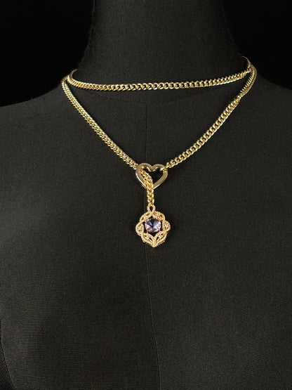 EVERGLIMP-Hollow Rhinestone Pendant Necklace