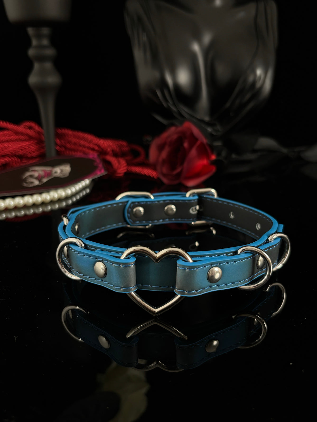 EVERGLIMP — Heart Thermochromic Choker Black to Blue
