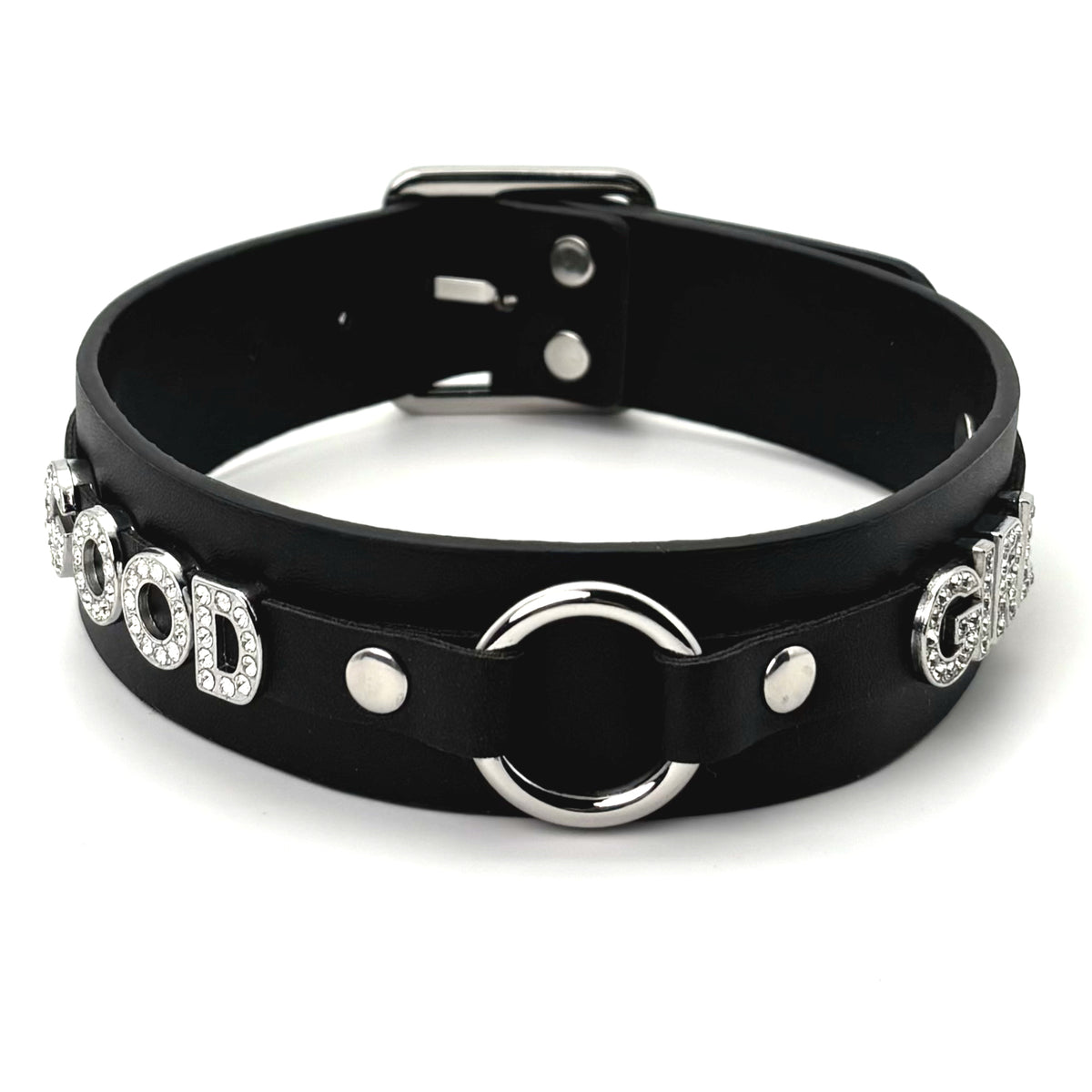 Classic Black & Pink O-Ring Pu Gothic Jewelry  Choker Necklace For Women