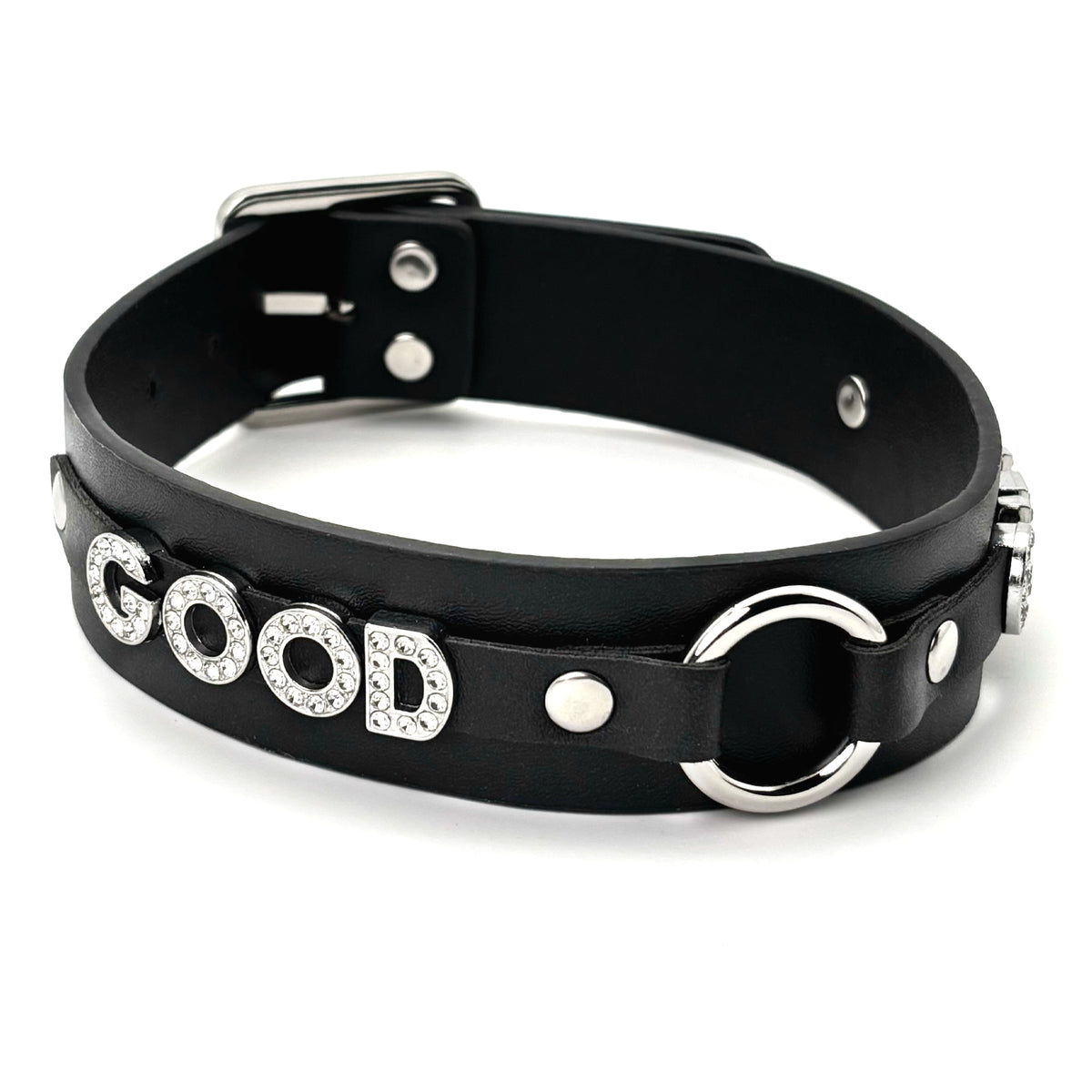 Classic Black & Pink O-Ring Pu Gothic Jewelry  Choker Necklace For Women