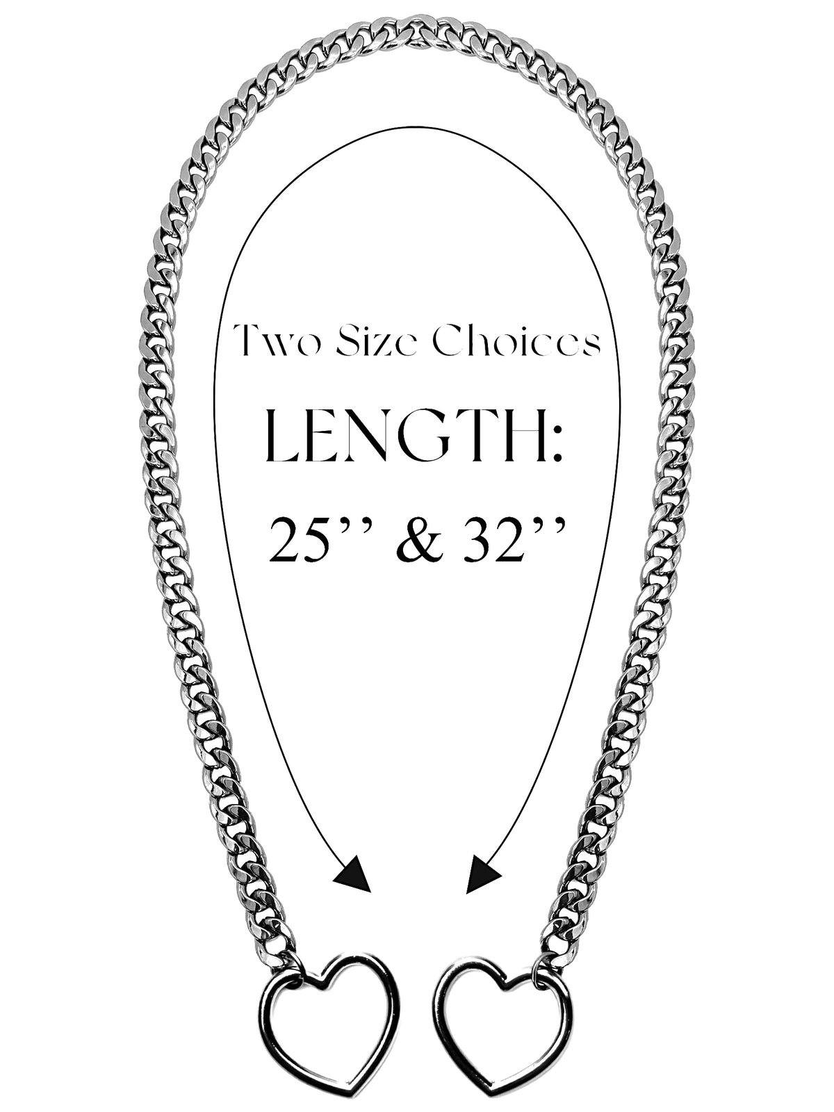 EverGlimp Heart Slip Chain Necklace For Women/Man(Sliver,Gold,Black)