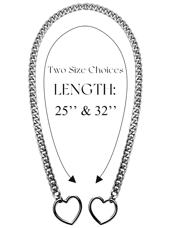 EverGlimp Heart Slip Chain Necklace For Women/Man(Sliver,Gold,Black)