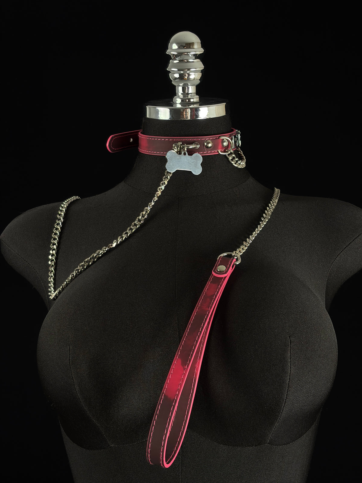 EVERGLIMP — Puppy Pendant Color-Changing Leather Choker Set - "PUPPY" -Black to Red