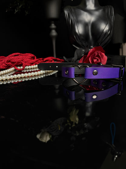 EVERGLIMP — 2-in-1 Color-Changing Leather Bracelet & Choker (Purple to Red)