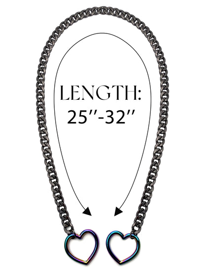 EverGlimp Heart Slip Chain Necklace For Women/Man(Sliver,Gold,Black)