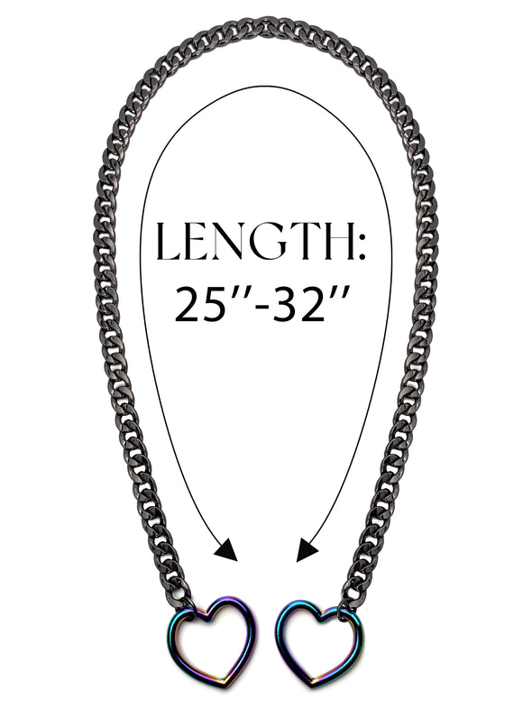 EverGlimp Heart Slip Chain Necklace For Women/Man(Sliver,Gold,Black)