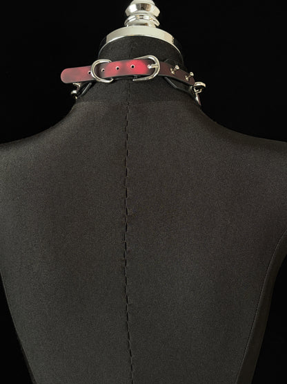 EVERGLIMP —  Crocodile Leather Choker- Black to Red