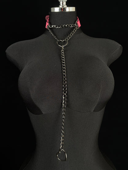 EVERGLIMP — Thermochromic Black-to-Red Leather Y-Necklace