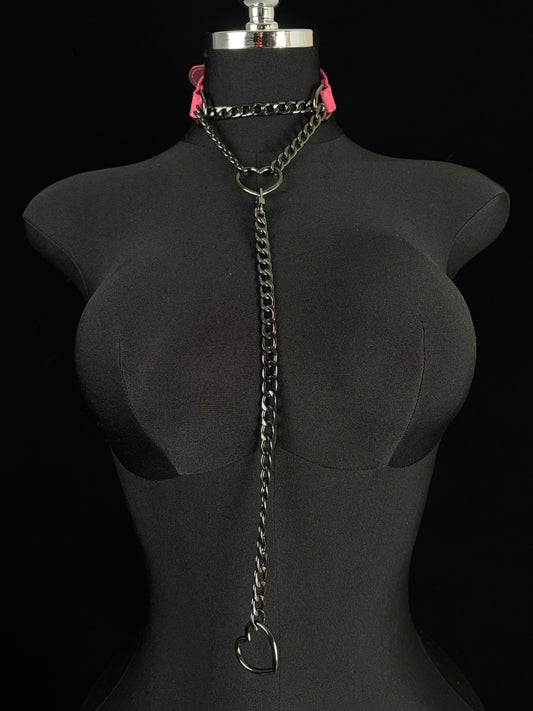 EVERGLIMP — Thermochromic Black-to-Red Leather Y-Necklace
