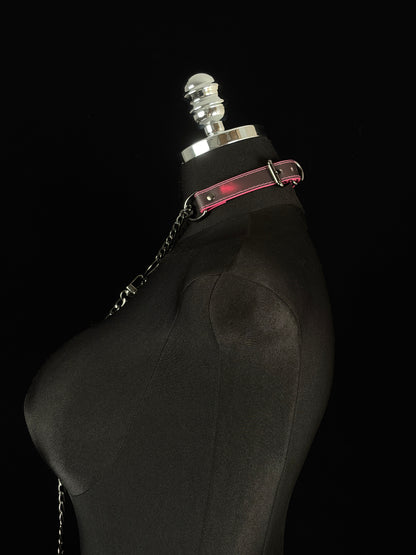EVERGLIMP — Good Girl Thermochromic Black-to-Red Leather Y-Necklace