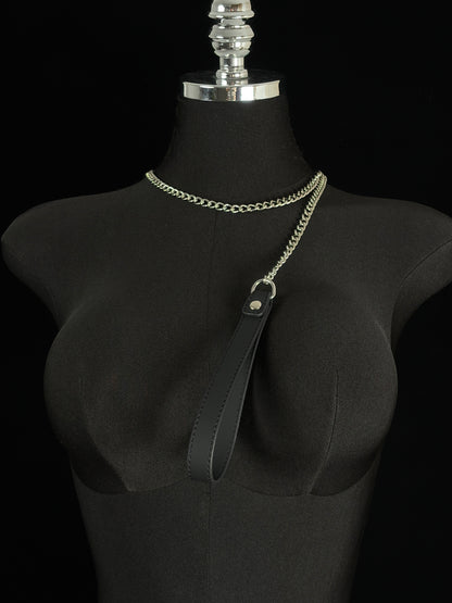 EVERGLIMP — Non-Color-Changing Black Leather Chain Accessory