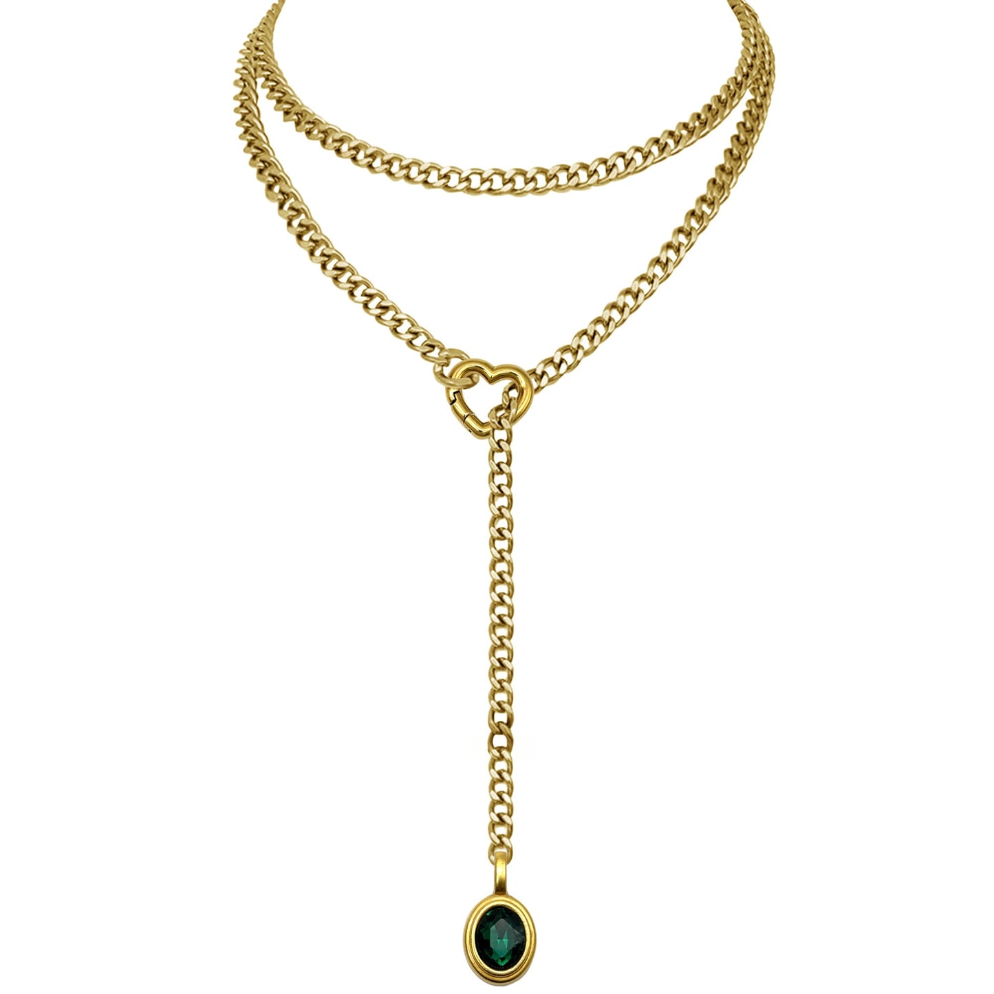 EVERGLIMP — Crystal Steel 18K Gold-Plated Necklace