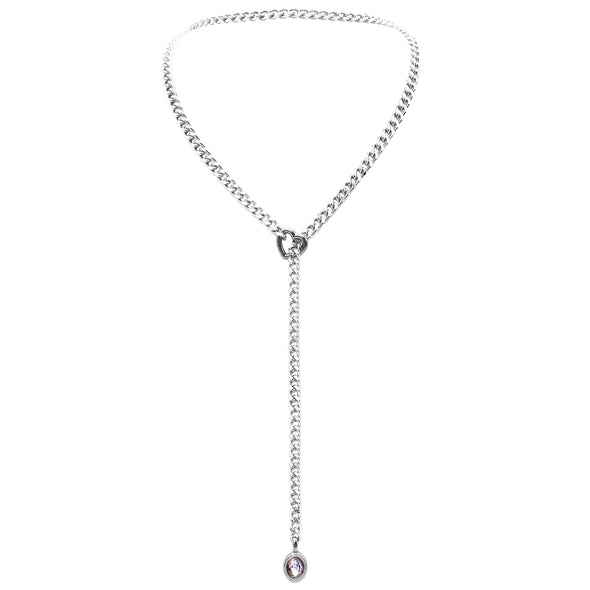 Crystal Heart Slip Chain