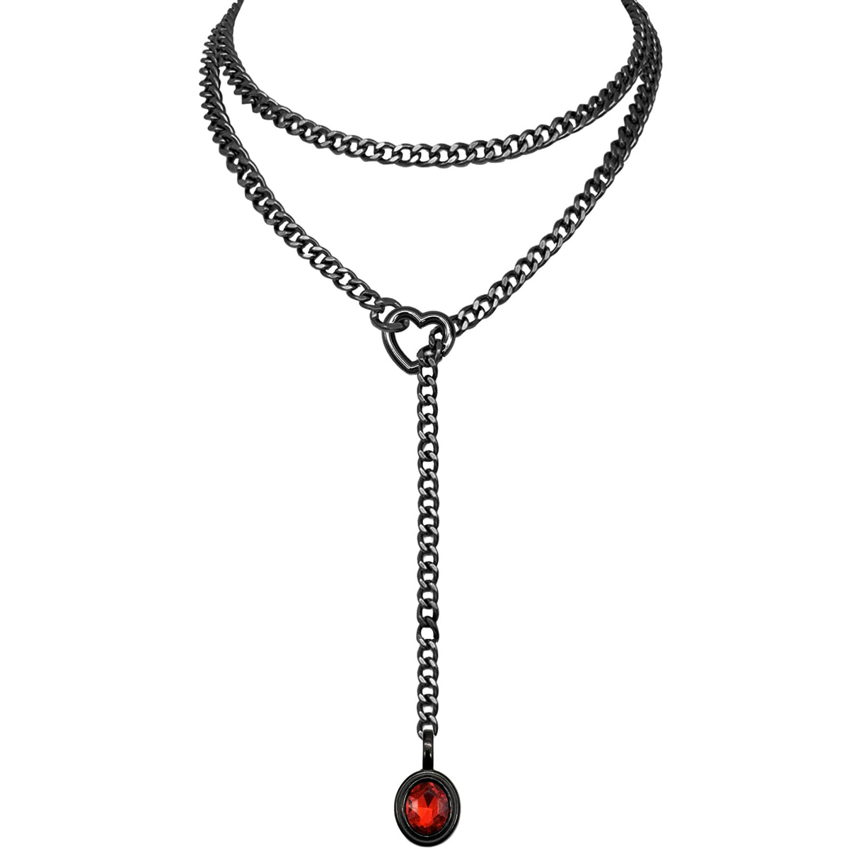 EVERGLIMP — Crystal Steel 18K Gold-Plated Necklace