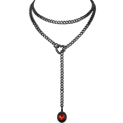 EVERGLIMP — Crystal Steel 18K Gold-Plated Necklace