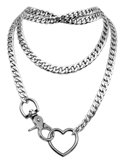 Heart Slip Chain Necklace For Women/Man