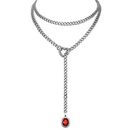 EVERGLIMP — Crystal Steel 18K Gold-Plated Necklace