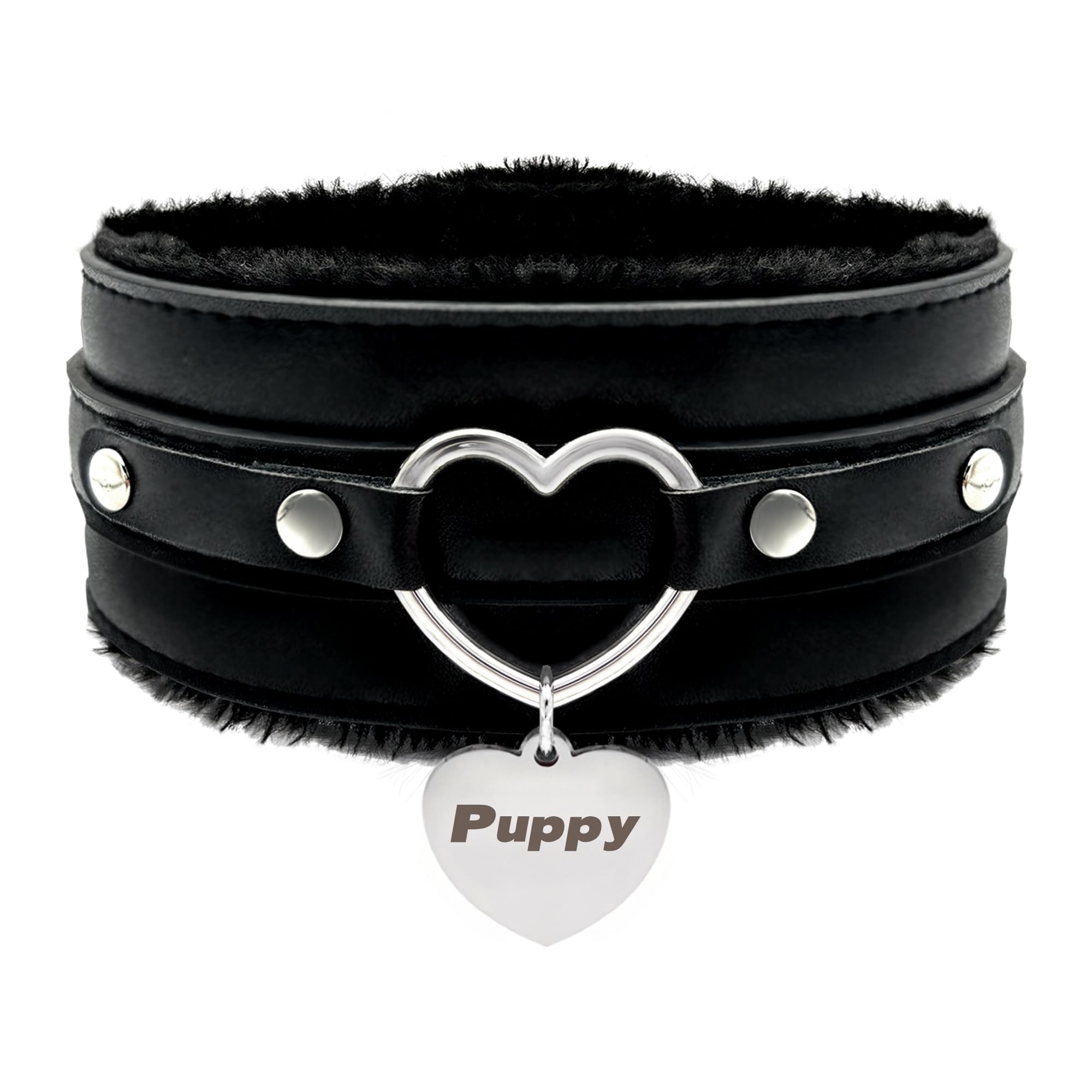 Furry Heart Leather Choker – EverGlimp Online Offical Store