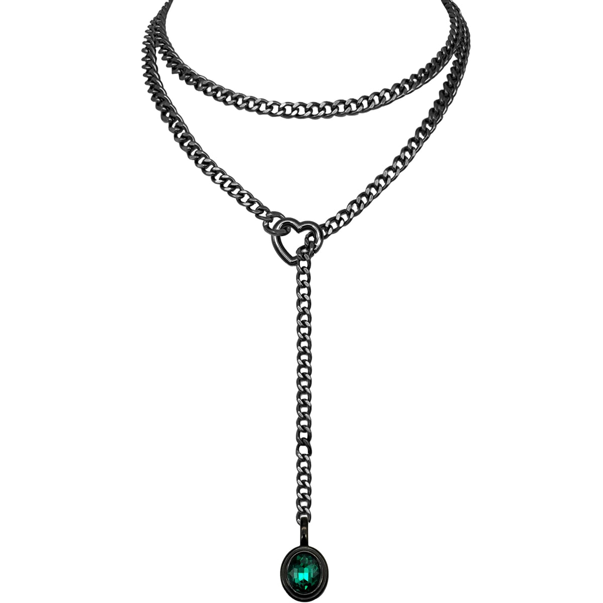 EVERGLIMP — Crystal Steel 18K Gold-Plated Necklace