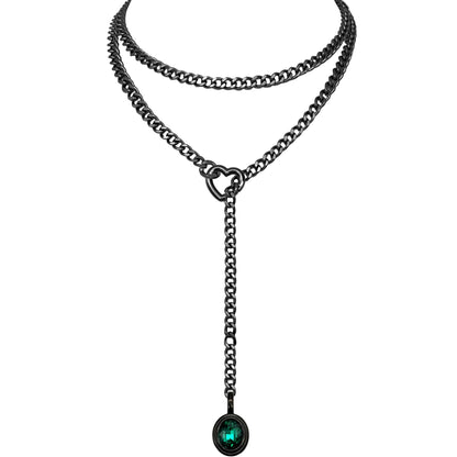 EVERGLIMP — Crystal Steel 18K Gold-Plated Necklace