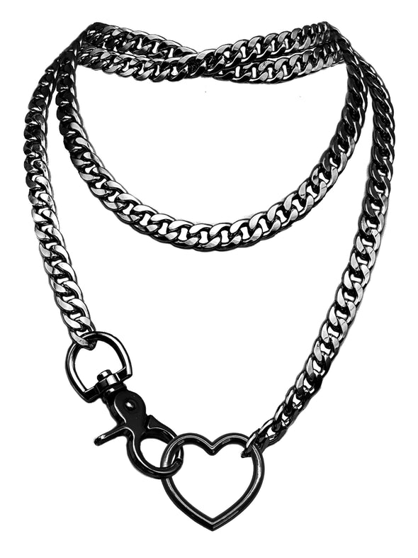 Heart Slip Chain Necklace For Women/Man