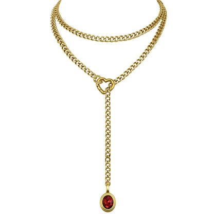 EVERGLIMP — Crystal Steel 18K Gold-Plated Necklace