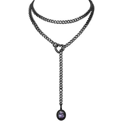 EVERGLIMP — Crystal Steel 18K Gold-Plated Necklace