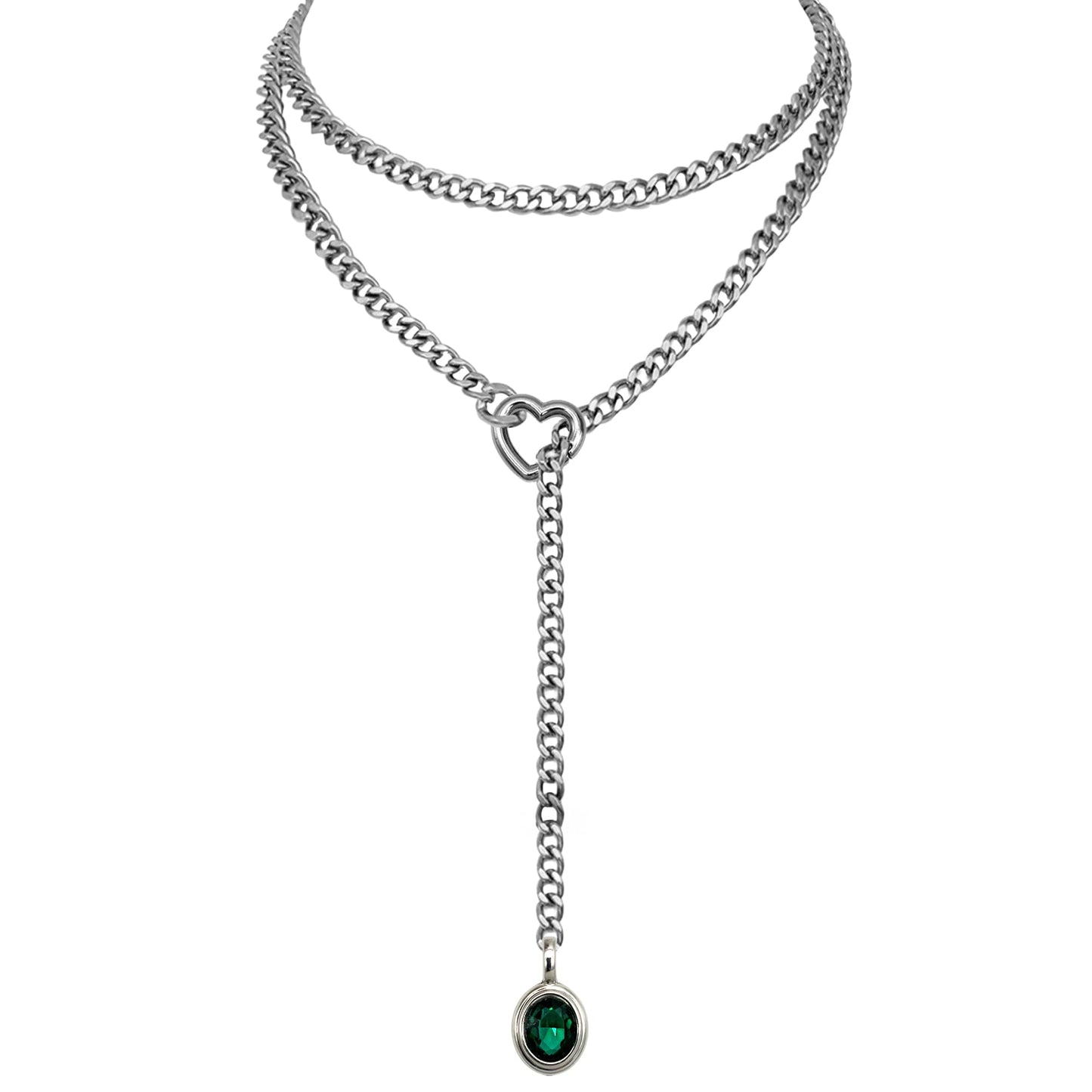 EVERGLIMP — Crystal Steel 18K Gold-Plated Necklace