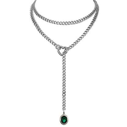 EVERGLIMP — Crystal Steel 18K Gold-Plated Necklace
