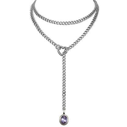 EVERGLIMP — Crystal Steel 18K Gold-Plated Necklace