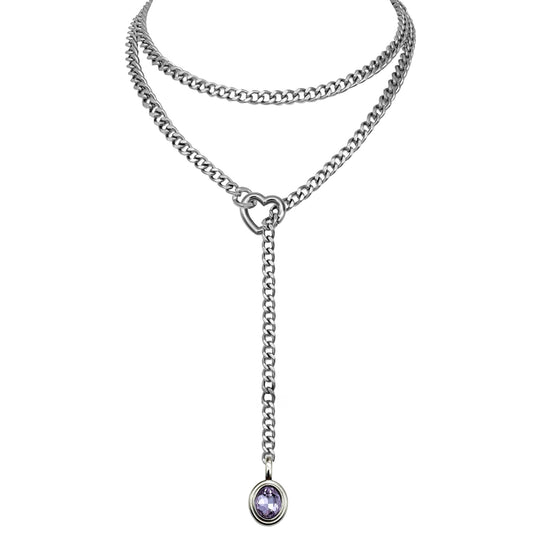 EVERGLIMP — Crystal Steel 18K Gold-Plated Necklace