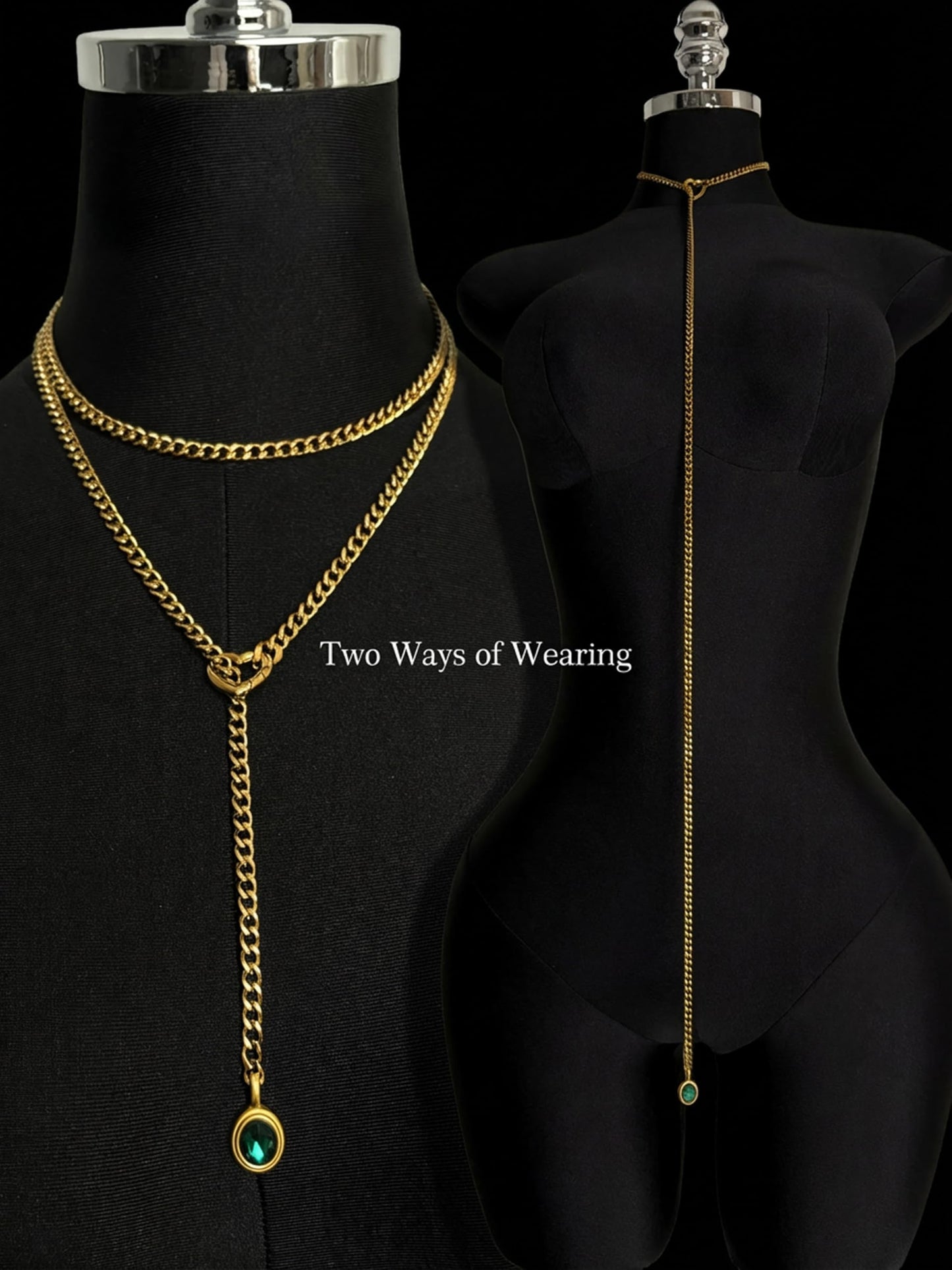 EVERGLIMP — Crystal Steel 18K Gold-Plated Necklace