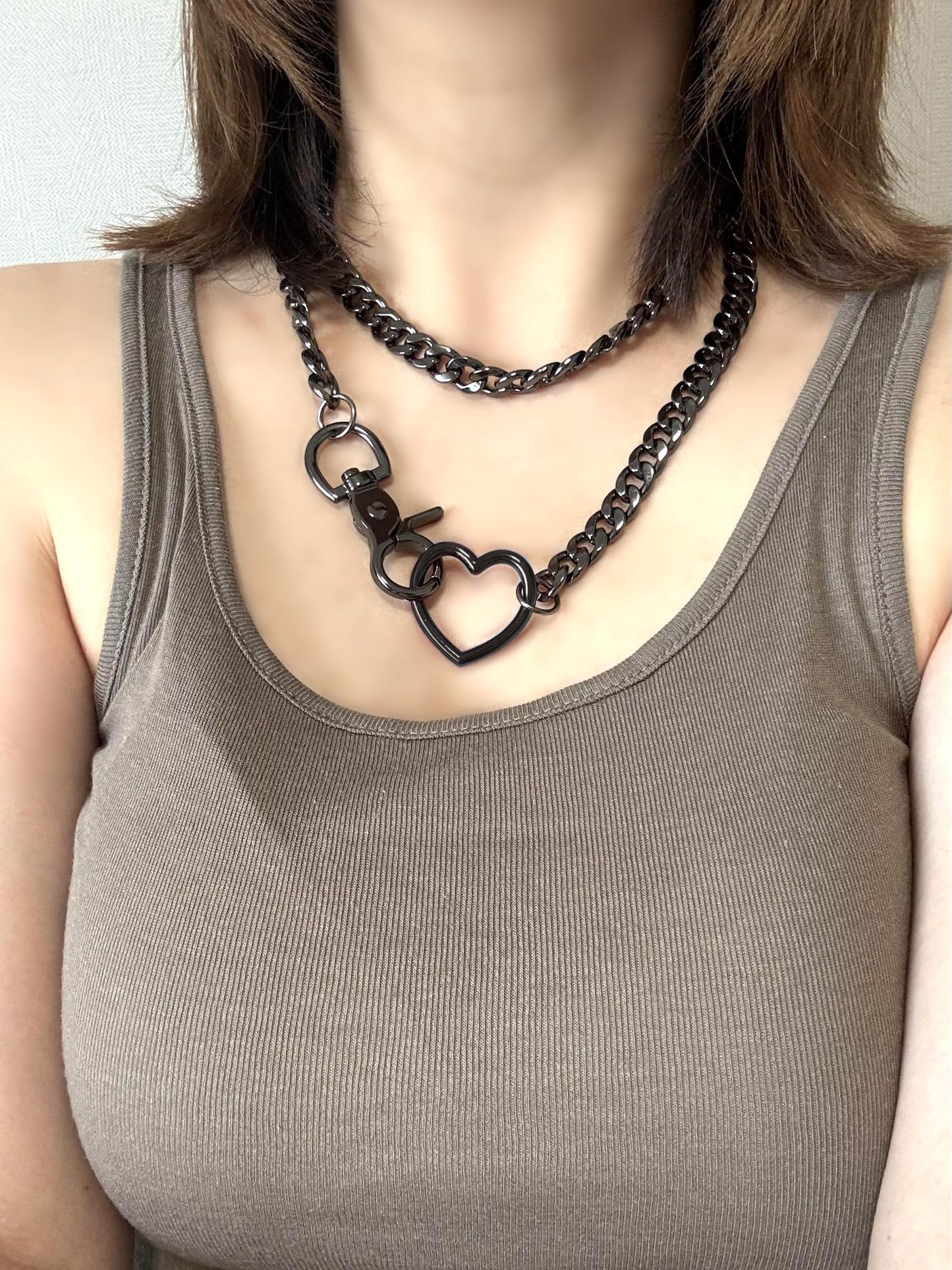 Heart Slip Chain Necklace For Women/Man