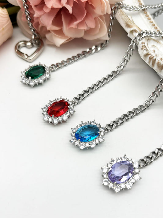 EVERGLIMP — Rhinestone Pendant Chain Necklace