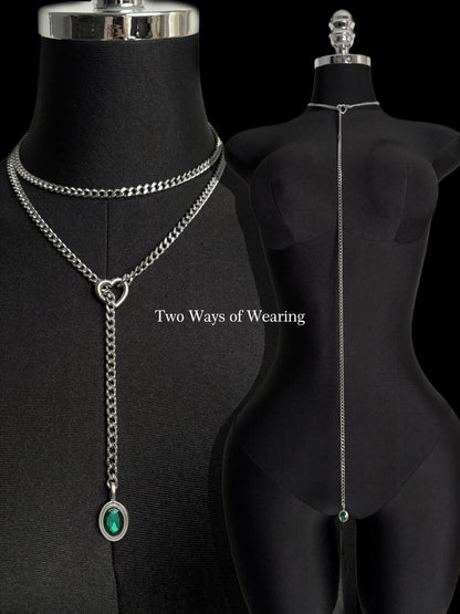 EVERGLIMP — Crystal Steel 18K Gold-Plated Necklace