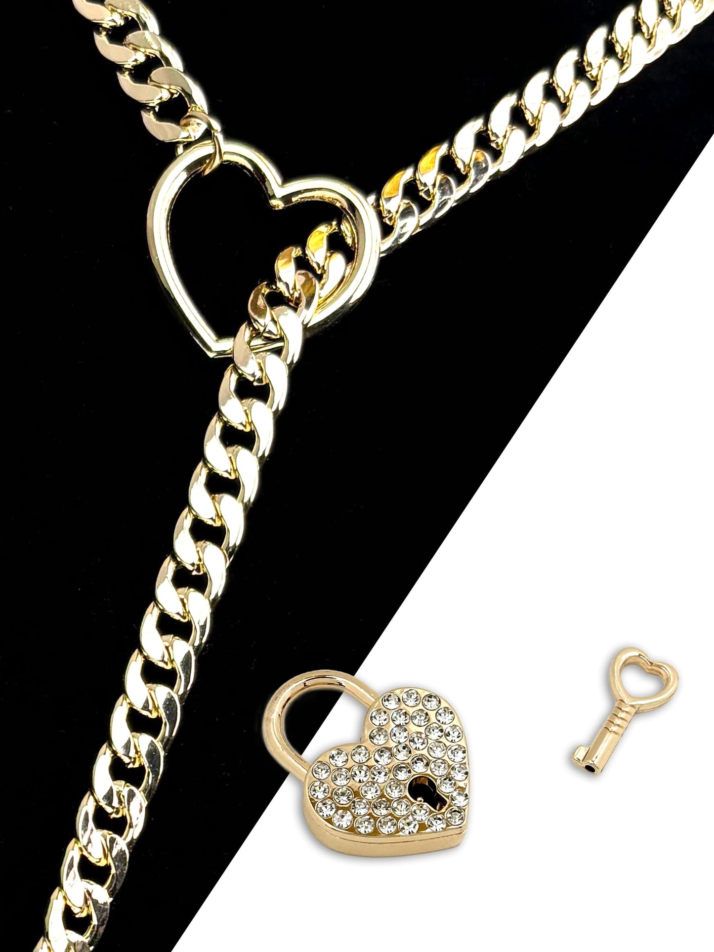 Slip Chian Necklace Heart-shape Lock