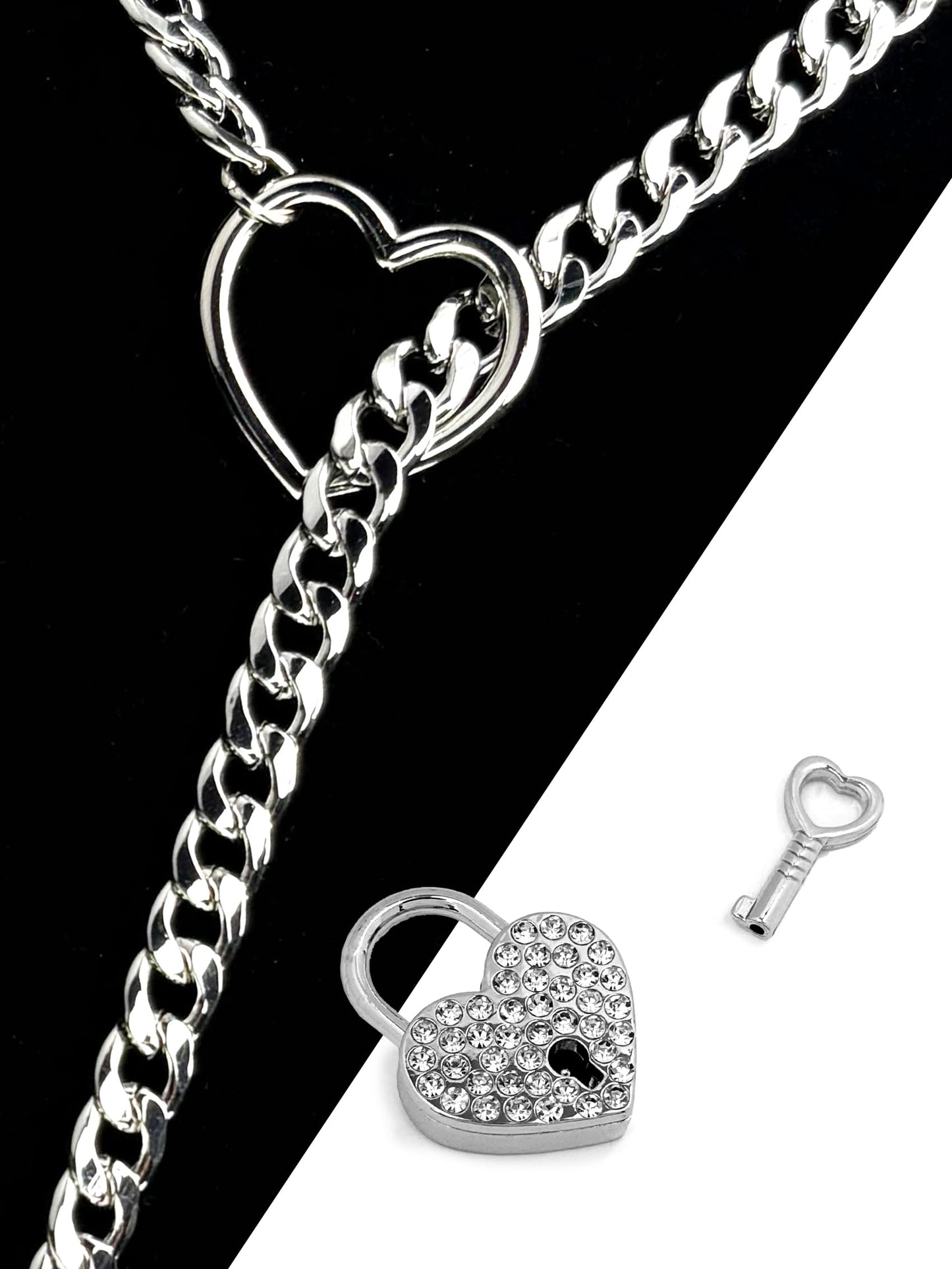 Slip Chian Necklace Heart-shape Lock