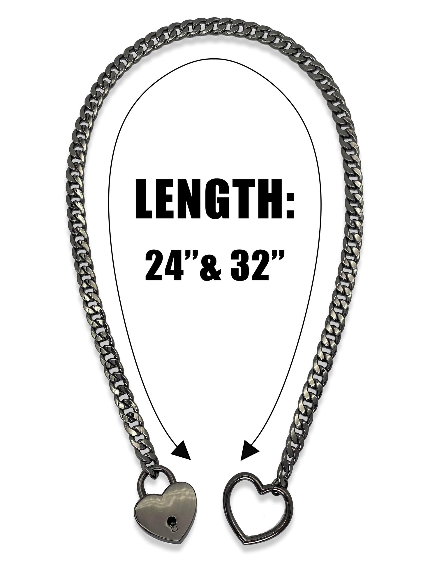 Womens Slip Chain Necklace  Heart Locker With Key