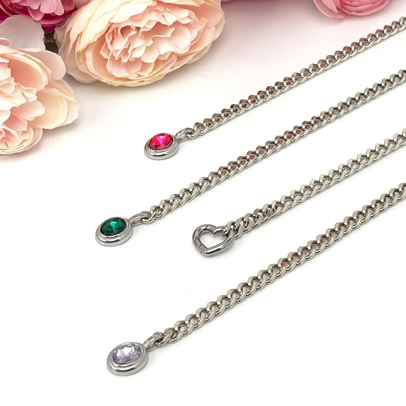 Crystal Heart Slip Chain