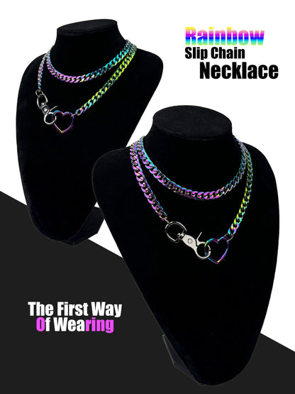 Heart Slip Chain Necklace For Women/Man