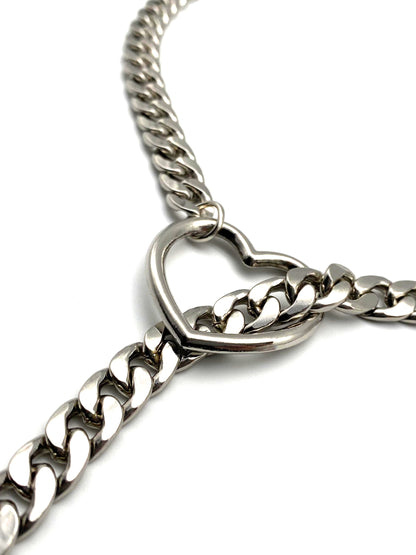 EverGlimp Heart Slip Chain Necklace For Women/Man(Sliver,Gold,Black)