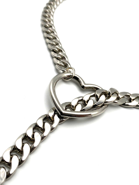 EverGlimp Heart Slip Chain Necklace For Women/Man(Sliver,Gold,Black)